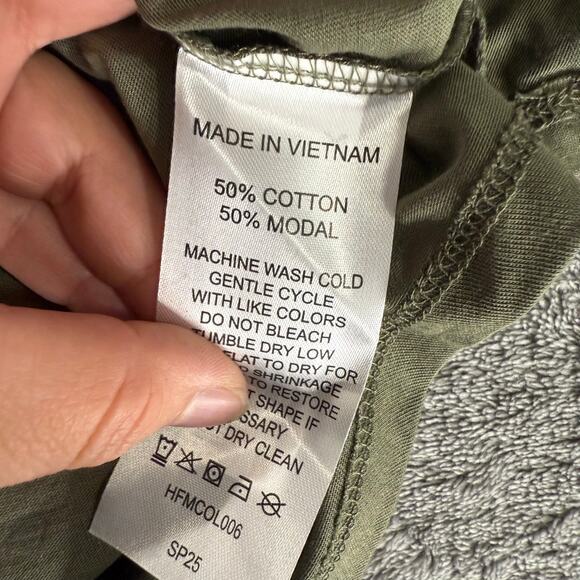 Quince Cotton Modal Double Scoop Neck Tank, Dark Olive, XL - Picture 5 of 6